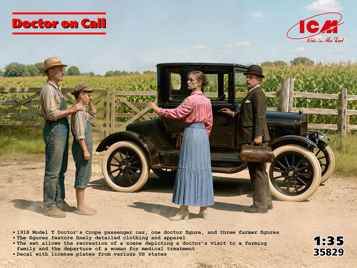 ICM 35829 Doctor on Call - Ford Model T and 4 Figures 1/35