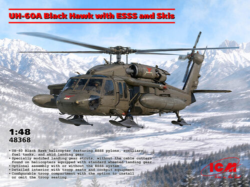 ICM 48368 Sikorsky UH-60A Black Hawk with ESSS and Skis 1/48