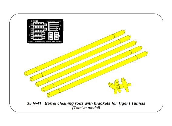 Tiges de nettoyage de canon Aber R-41 avec supports pour Tiger I Tunisie (1/35) – image 4