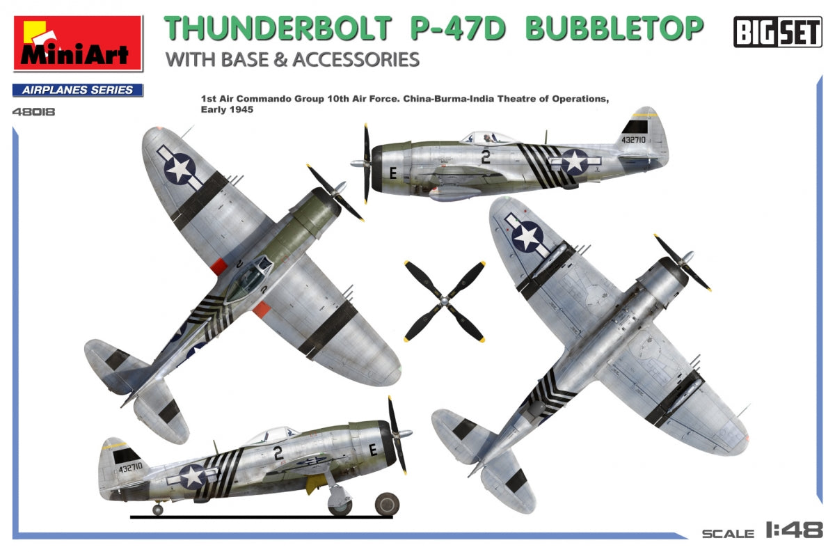 MiniArt 48018 THUNDERBOLT P-47D BUBBLETOP WITH BASE &amp;amp; ACCESSORIES. BIG SET 1/48 – zdjęcie 3