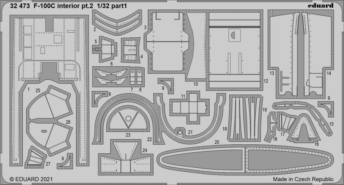 Eduard 32473 F-100C interior pt.2 TRUMPETER 1/32