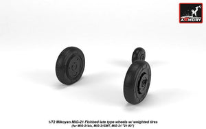 Armory Models AW72050 Mikoyan MiG-21 Fishbed wheels w/ weighted tires, late 1/72 – immagine 3