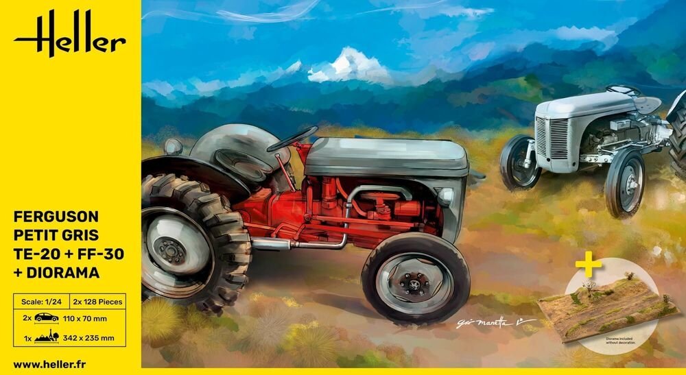 Heller 50326 Ferguson Petit Gris TE-20 + FF-30 + Diorama 1/24 – Bild 2