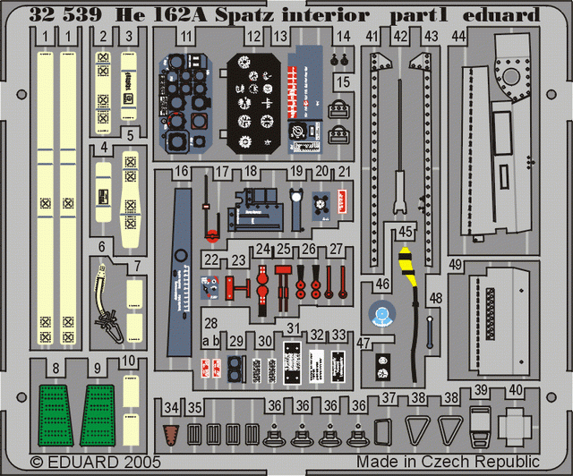 Eduard 32539 He 162A Spatz interior 1/32 REVELL – image 3