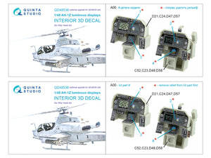 Quinta Studio QD48536 AH-1Z Zulu Cobra/Viper luminous displays 3D-Printed &amp;amp; coloured Interior on decal paper (KittyHawk) 1/48 – imagen 8