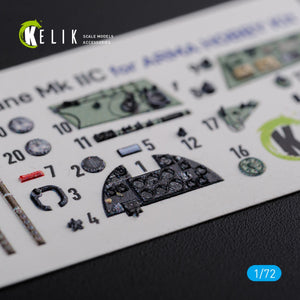 KELIK K72114 Hurricane Mk IIC interior 3D decals for Arma Hobby kit 1/72 – Bild 2