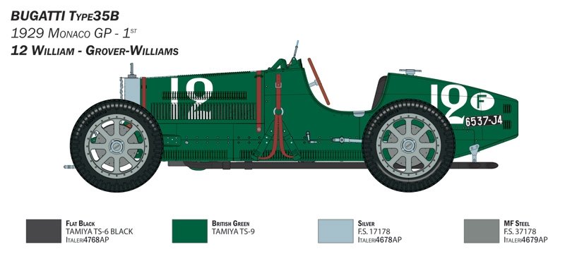 Italeri 4710 Bugatti Type 35B 1/12 – immagine 5