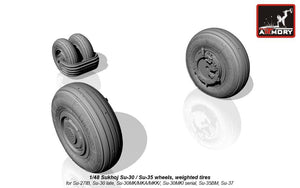 Armory Models AW48024 Roues Sukhoj Su-30 / Su-35, pneus lestés, garde-boue avant 1/48 – image 4