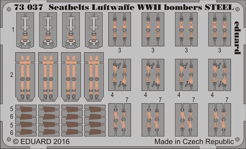 Eduard 73037 Seatbelts Luftwaffe WWII bombers STEEL 1/72