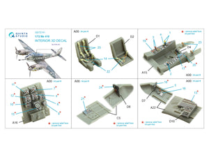 Intérieur coloré imprimé en 3D sur papier décalcomanie Quinta Studio QD72141 Me 410 (Airfix) 1/72 – image 2