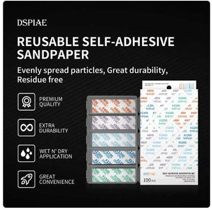 DSPIAE DSP-400 Reusable Self-Adhesive Sandpaper #400 / Samoprzylepny papier ścierny wielokrotnego użytku #400 (75 x 25 mm) 10 pcs – Bild 2