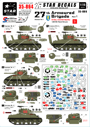 Star Decals 35-864 27th Armoured Brigade #1 1/35