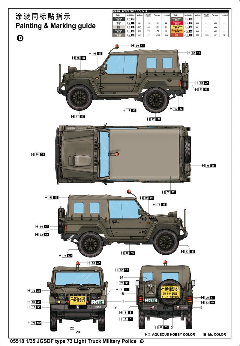 Trumpeter 05518 JGSDF type 73 Light Truck (Police) 1/35 – Bild 4