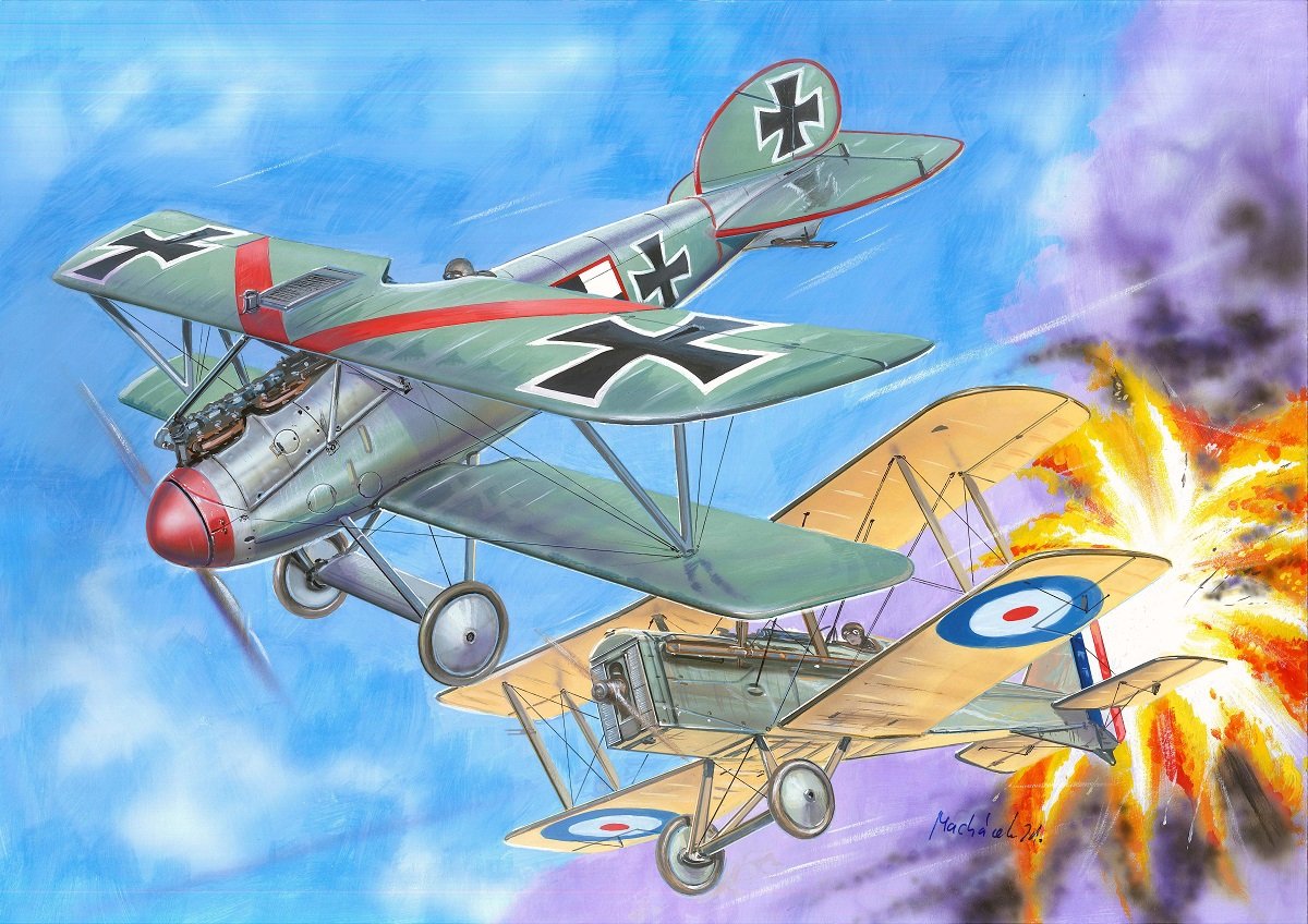 Valom 14418 RAF SE5a vs. Albatros D.V 1/144