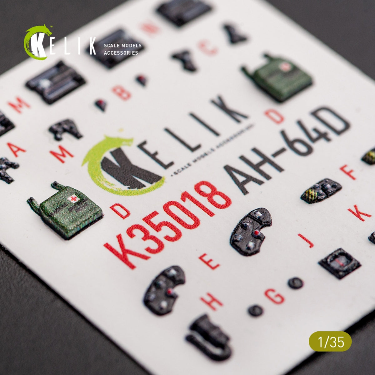 KELIK K35018 AH-64D APACHE INTERIOR 3D DECALS FOR TAKOM KIT 1/35 – zdjęcie 8