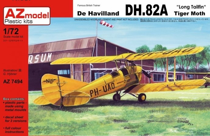 AZmodel AZ7494 De Havilland DH.82A Tiger Moth Long Tailfin 1/72