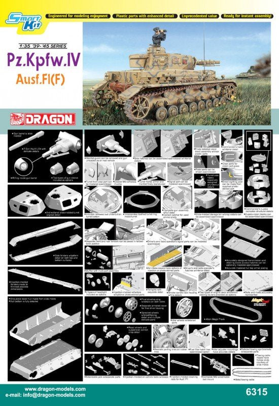 Dragon 6315 Pz.Kpfw IV Ausf. F1 (F) 1/35 – immagine 2