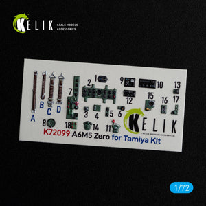 KELIK K72099 A6M5 Zero - interior 3D decals for Tamiya kit 1/72 – image 2