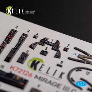 KELIK K72126 MIRAGE III C - interior 3D decals for Modelsvit kit 1/72 – image 3