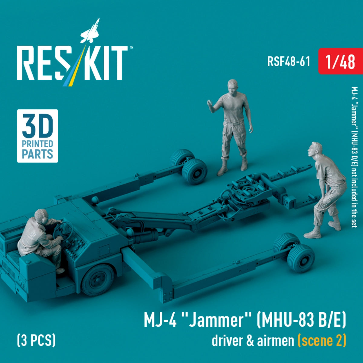 RESKIT RSF48-0061 MJ-4 &amp;quot;Jammer&amp;quot; (MHU-83 B/E) driver &amp;amp; airmen (scene 2) (3 pcs) (3D Printed) 1/48 – imagen 2