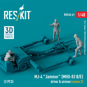 RESKIT RSF48-0061 MJ-4 &amp;quot;Jammer&amp;quot; (MHU-83 B/E) driver &amp;amp; airmen (scene 2) (3 pcs) (3D Printed) 1/48 – imagen 2