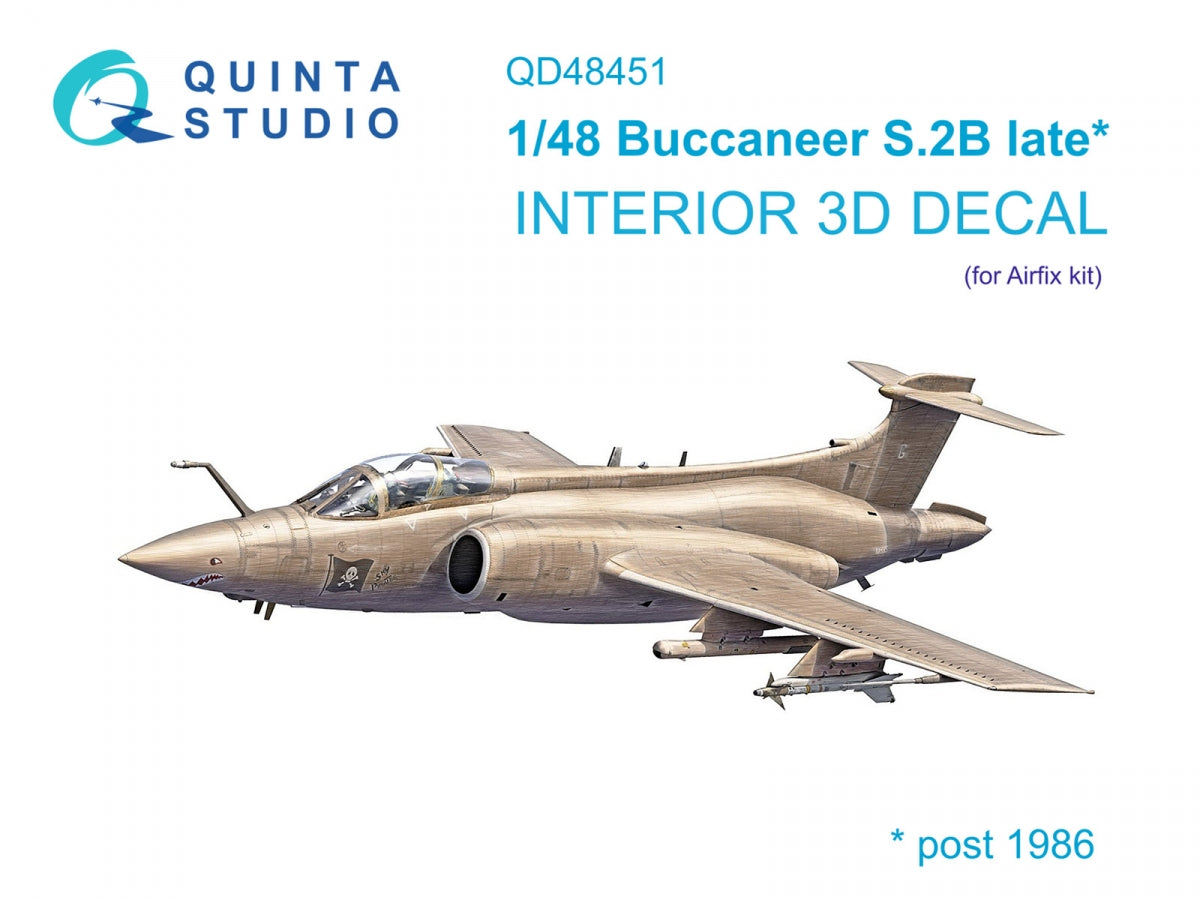 Intérieur coloré imprimé en 3D sur papier décalcomanie Quinta Studio QD48451 Buccaneer S.2B tardif (Airfix) 1/48