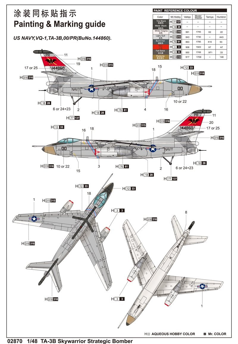 Trumpeter 02870 TA-3B Skywarrior Strategic Bomber 1/48 – immagine 2
