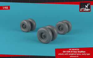 Armory Models AW48336 CH-53 Sea Stallion wheels w/ weighted tires, early 1/48 – zdjęcie 3