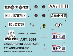 Italeri 3684 LAMBORGHINI COUNTACH 25th Anniversary 1/24 – immagine 3