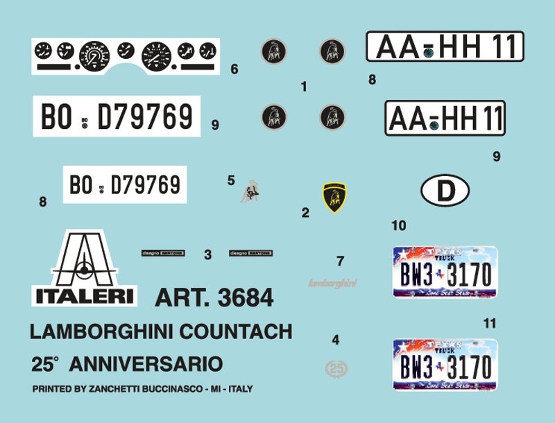 Italeri 3684 LAMBORGHINI COUNTACH 25th Anniversary 1/24 – immagine 3