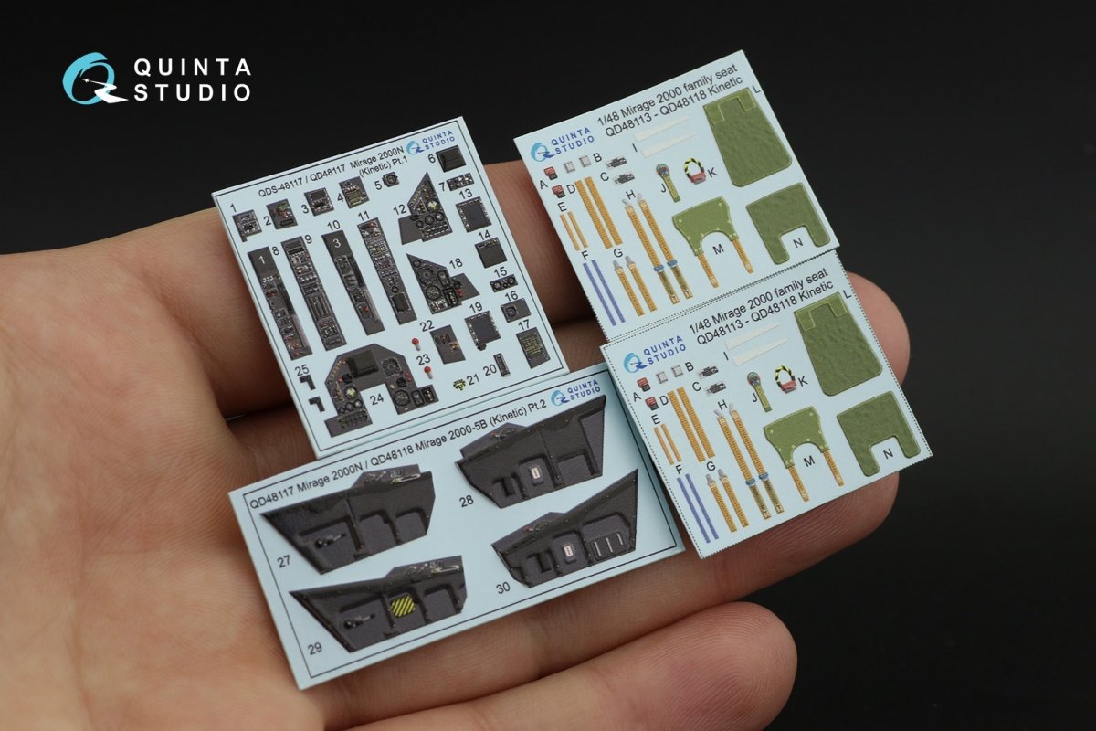 Intérieur imprimé en 3D et coloré sur papier décalcomanie Quinta Studio QD48117 Mirage 2000N (Kinetic) 1/48 – image 15