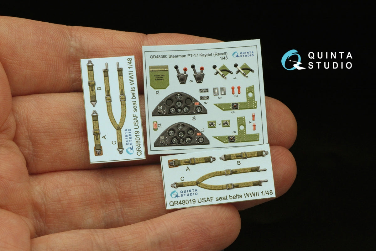 Quinta Studio QD48360 Stearman Pt-17 Kaydet 3D-Printed &amp;amp; coloured Interior on decal paper (Revell) 1/48 – imagen 4