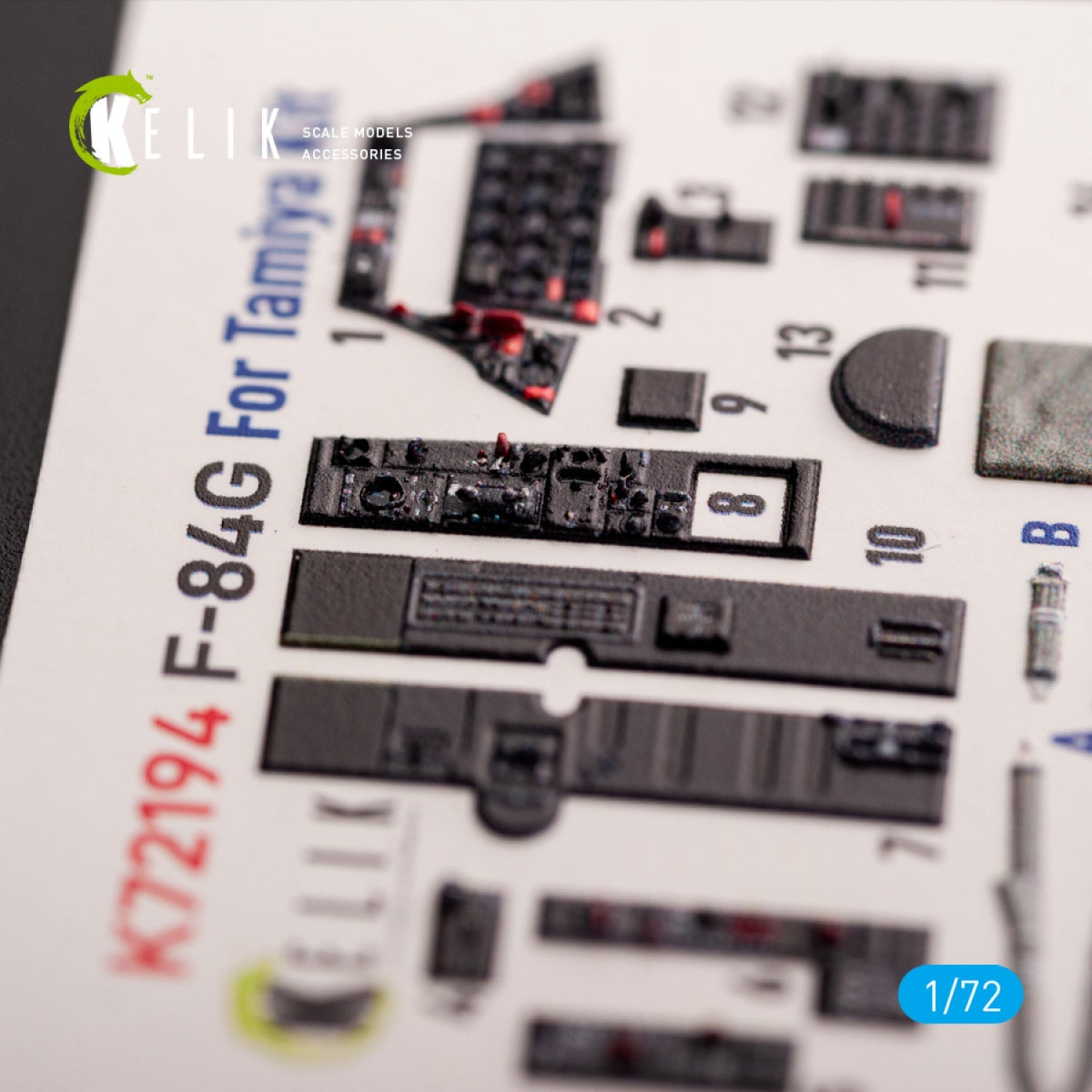 Kelik K72194 F-84G Thunderjet - interior 3D decals for Tamiya kit 1/72