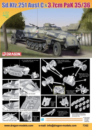 Dragon 7352 SdKfz.251,Ausf.C w.Pak35/36 1/72 – zdjęcie 2
