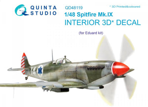 Quinta Studio QD48119 Spitfire Mk.IX 3D-Printed &amp;amp; coloured Interior on decal paper (for Eduard kit) 1/48