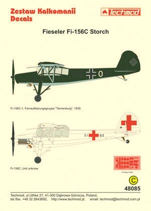Techmod 48085 - Fieseler Fi 156C Storch 1/48 – zdjęcie 2