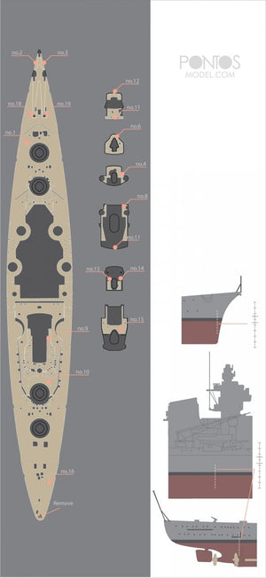 Pontos 35013WD1 DKM Bismarck Wooden Deck set 1/350 – zdjęcie 3