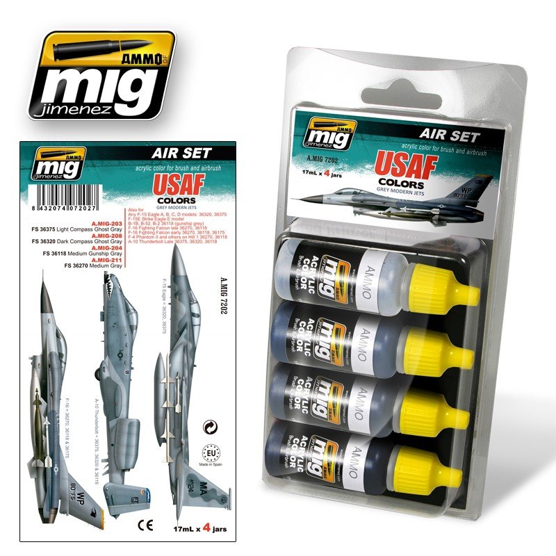 Munitions de Mig Jimenez 7202 USAF Couleurs Gris Jets Modernes