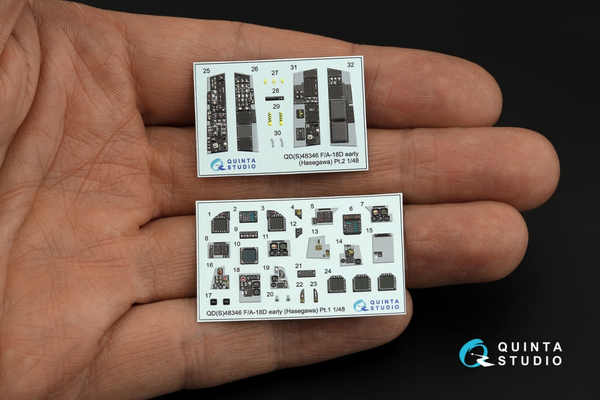 Quinta Studio QDS-48346 FA-18D early 3D-Printed &amp;amp; coloured Interior on decal paper (Hasegawa) (small version) 1/48 – imagen 11