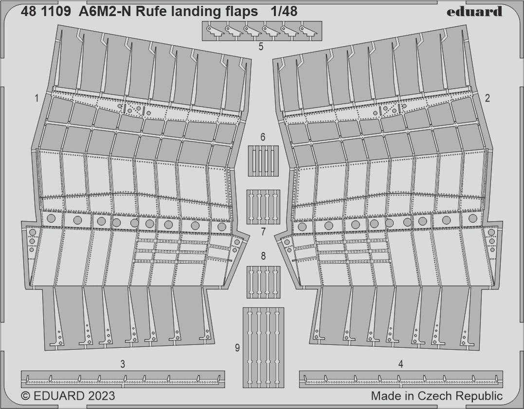 Eduard 481109 A6M2-N Rufe landing flaps EDUARD 1/48