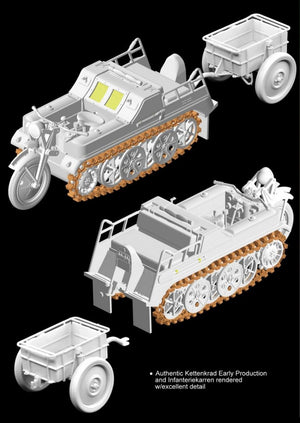 Dragon 6341 Sd.Kfz.2 Kettenkrad Early Production w/Infanteriekarren 1/35 – Bild 18