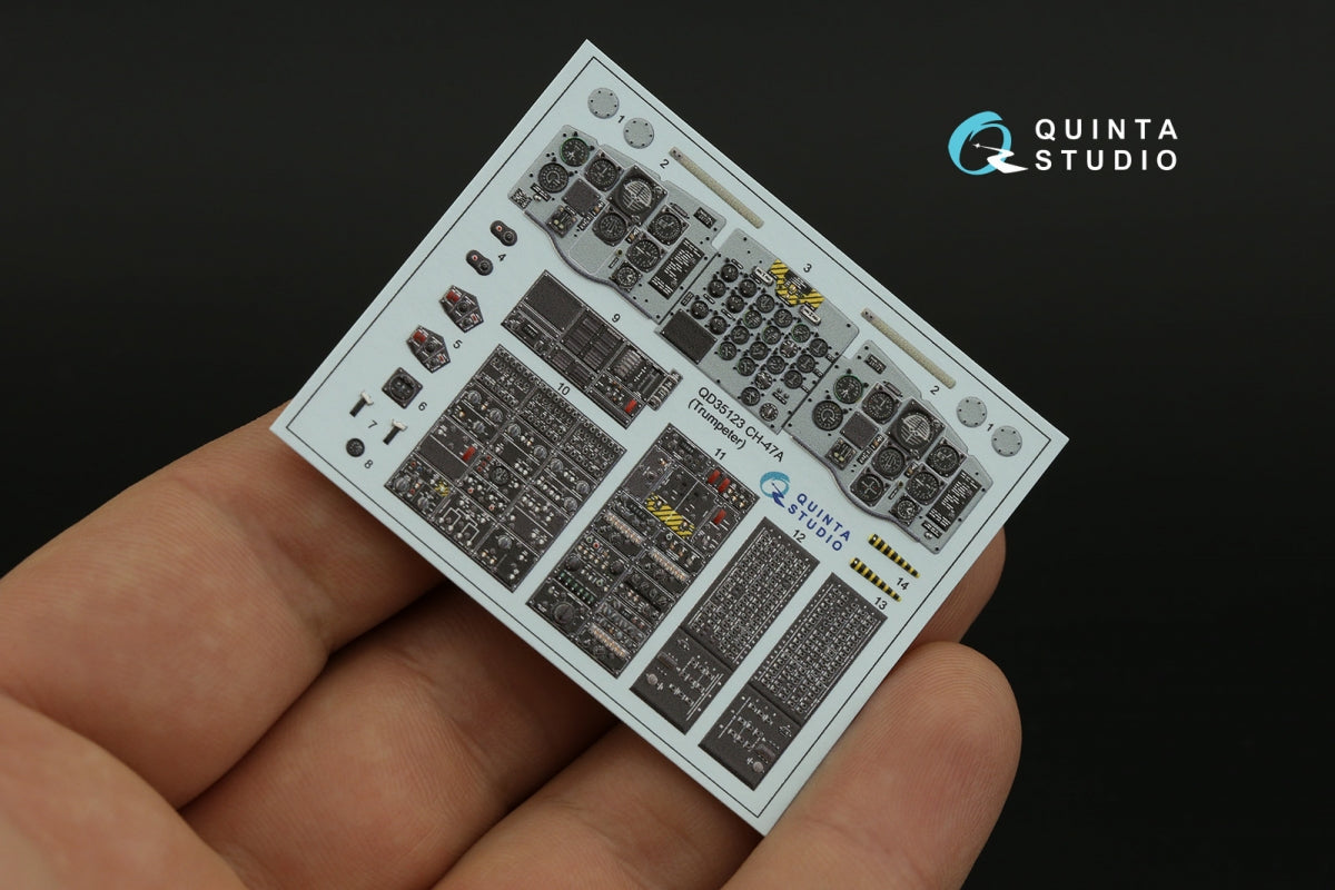 Intérieur coloré imprimé en 3D sur papier décalcomanie Quinta Studio QD35123 CH-47A (Trumpeter) 1/35 – image 5