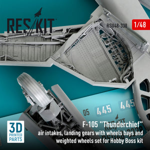 RESKIT RSU48-0338 F-105 Thunderchief air intakes, landing gears with wheels bays and weighted wheels set for Hobby Boss kit (3D Printed) 1/48 – image 4