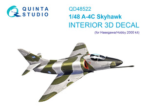 Quinta Studio QD48522 A-4C 3D-Printed &amp;amp; coloured Interior on decal paper (Hasegawa/Hobby2000) 1/48