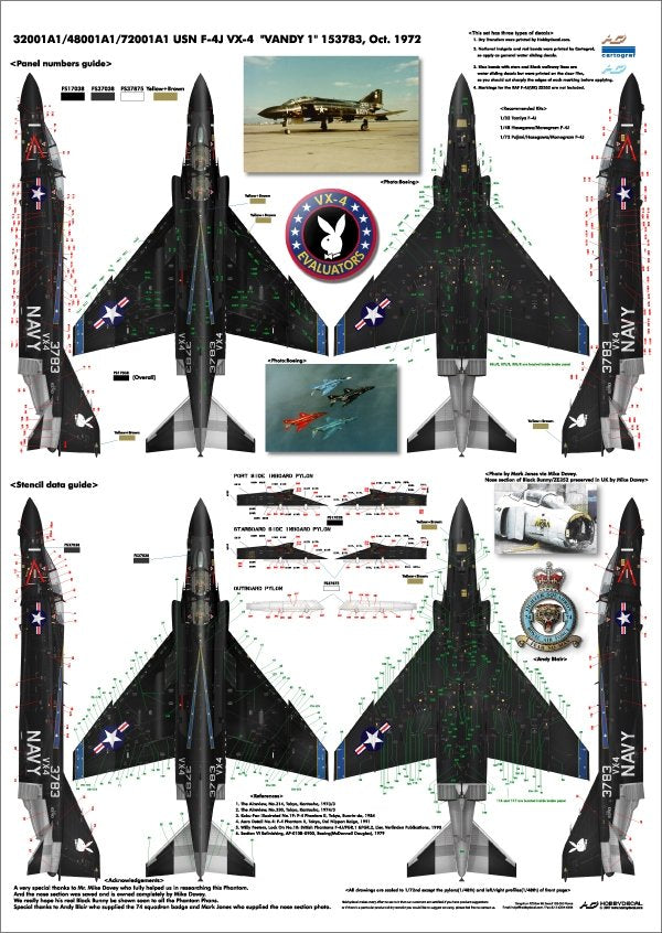 HobbyDecal AL48001V1 F-4J VX-4 Vandy1 Black Bunny October 1972 1/48 – immagine 2