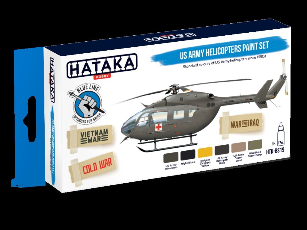 Kit de peinture Hataka HTK-BS19 pour hélicoptères de l&amp;#39;armée américaine (6 x 17 ml) – image 3