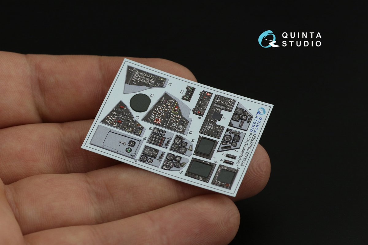 Quinta Studio QD32098 F-14A 3D-Printed &amp;amp; coloured Interior on decal paper ( Trumpeter ) 1/32 – zdjęcie 10