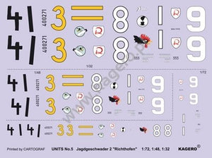 Kagero 97005 JG 2. Jagdgeschwader &amp;quot;Richthofen&amp;quot; (decals) EN – Bild 5