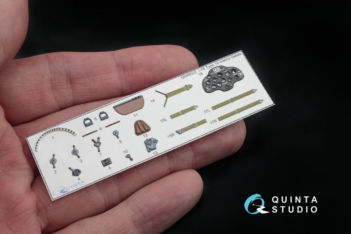 Quinta Studio QD48021 I-16 type 5 3D-Printed &amp;amp; coloured Interior on decal paper 1/48 – immagine 5