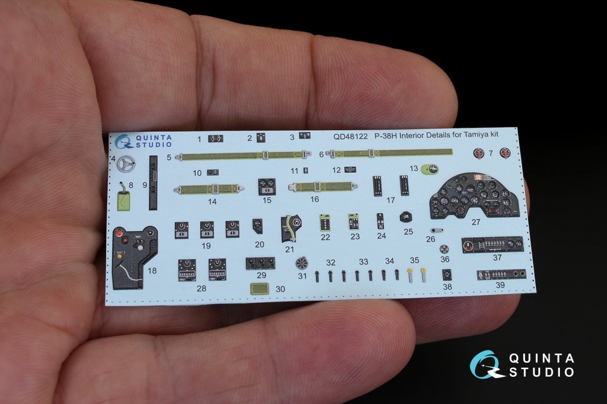 Quinta Studio QD48122 P-38H 3D-Printed &amp;amp; coloured Interior on decal paper (for Tamiya kit) 1/48 – zdjęcie 5